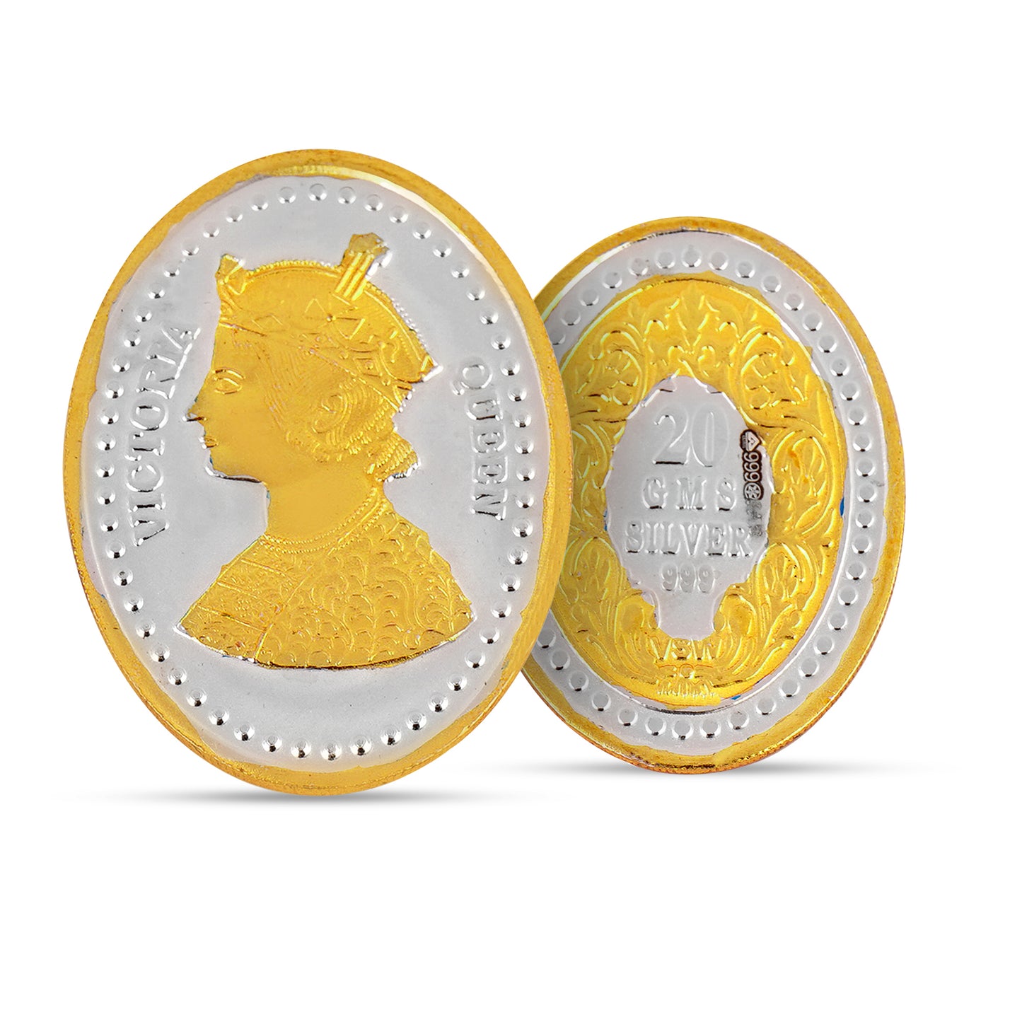 10 gram 999 silver coin in double polish Queen Victoria on it