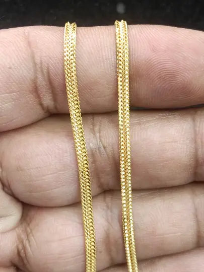22 kt Solid Gold Hallmark 916 Handcrafted Chain Plain Chain Foxtail Chain