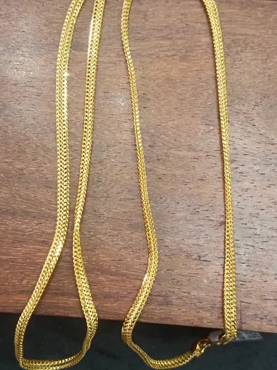 22 kt Solid Gold Hallmark 916 Handcrafted Chain Plain Chain Foxtail Chain