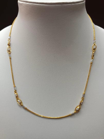 22k Gold 916 Chain - Handmade Indian Designer Gold Chain