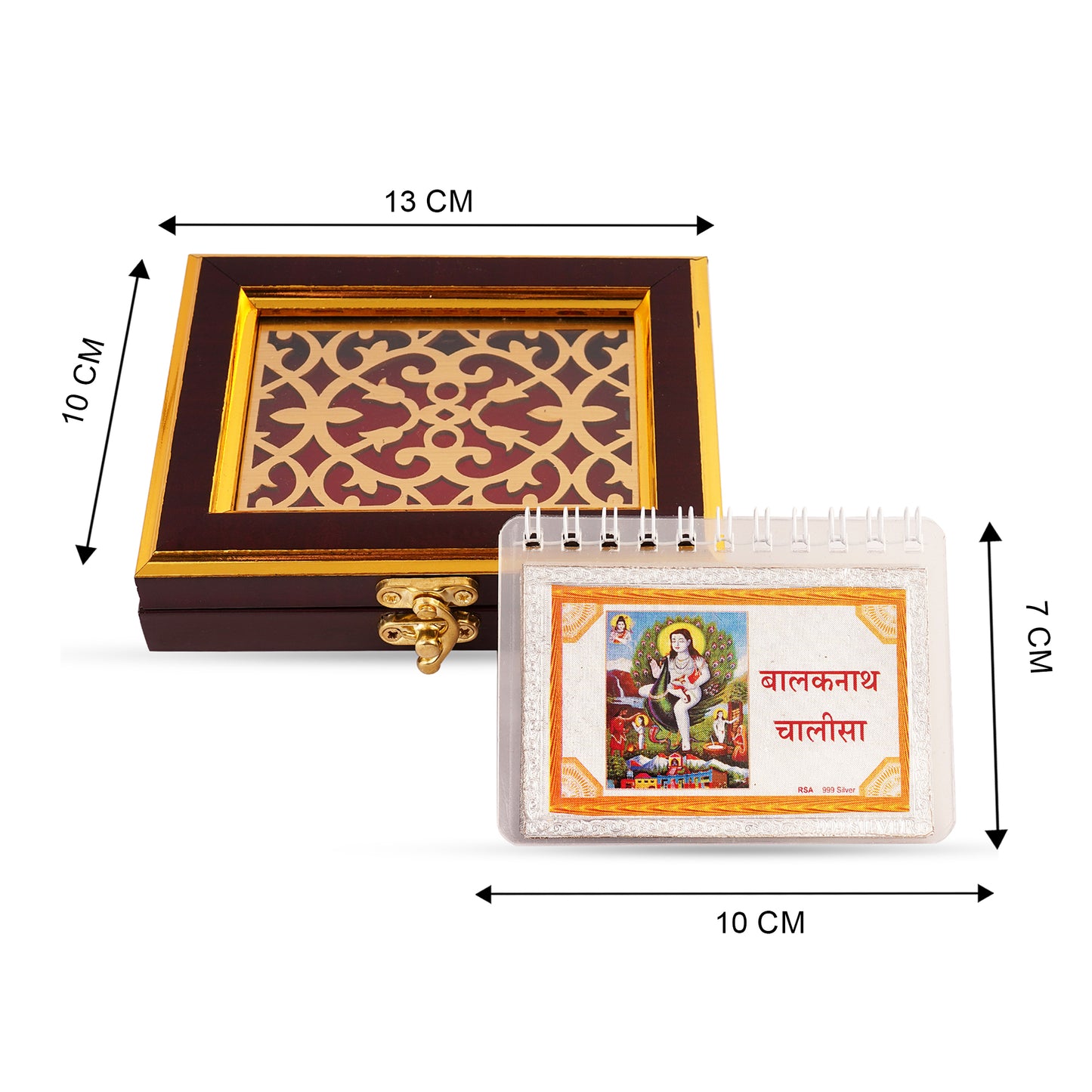 Sacred Baba Balaknath Chalisa in Pure Silver with Elegant Wooden Box