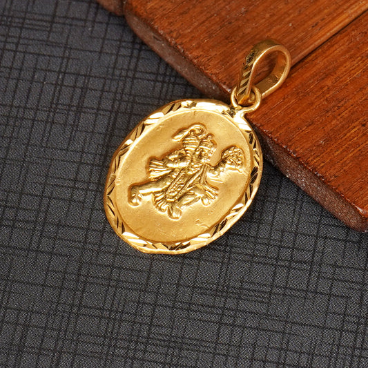 22 K 916 Solid Gold Hanuman Ji Pendant - Exquisite Handmade Jewelry for Self Adornment or Gifting