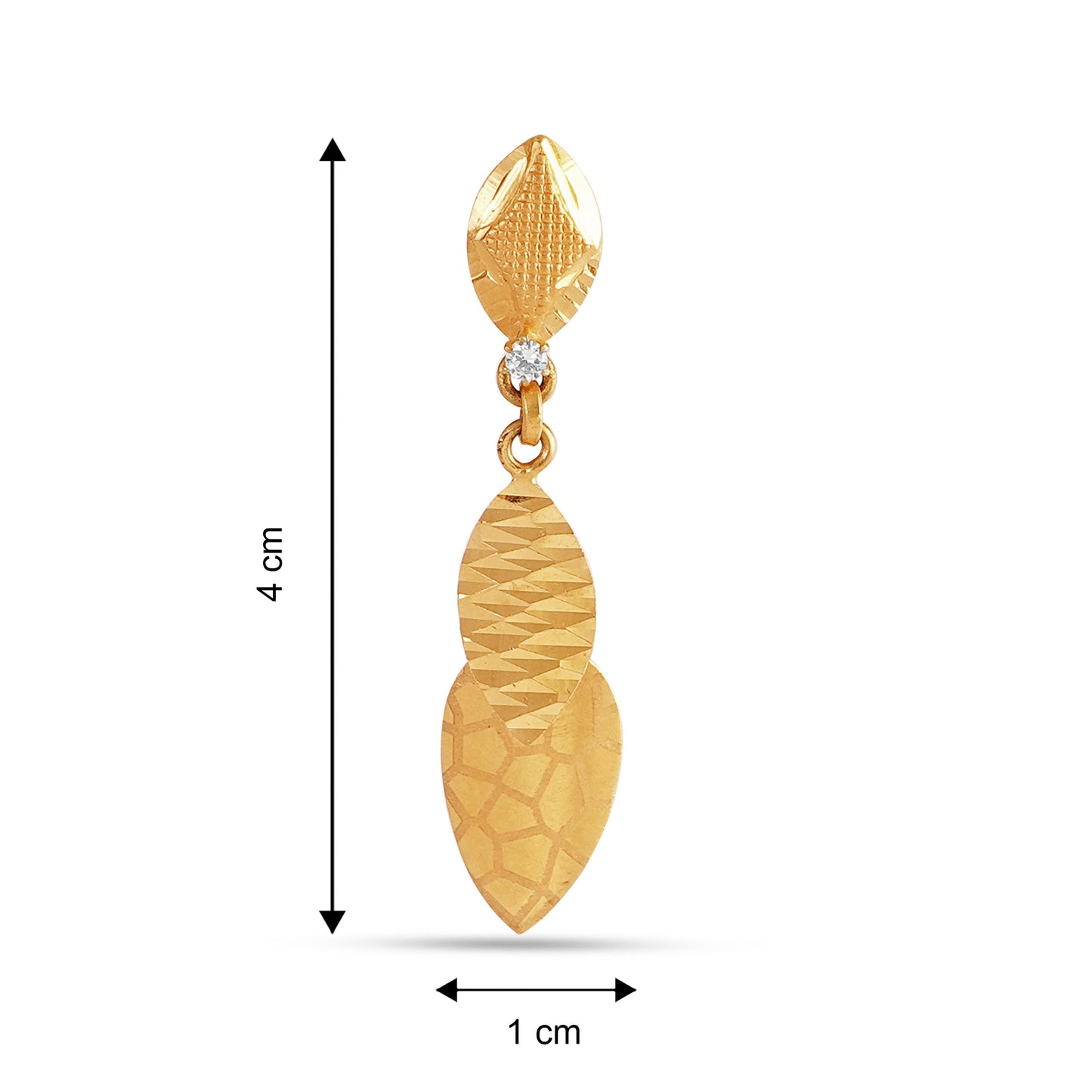 Enchanted Gold Elegance - Handmade 22kt Yellow Gold Dangler Earrings for a Magical Anniversary