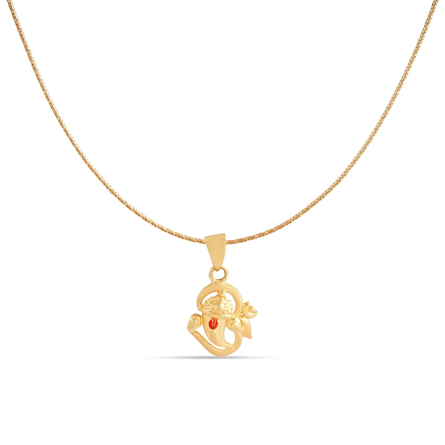 22K 916 Solid Gold Om Locket With Ganesh Ji Embedded In It - Exquisite and Lightweight Pendant for Women