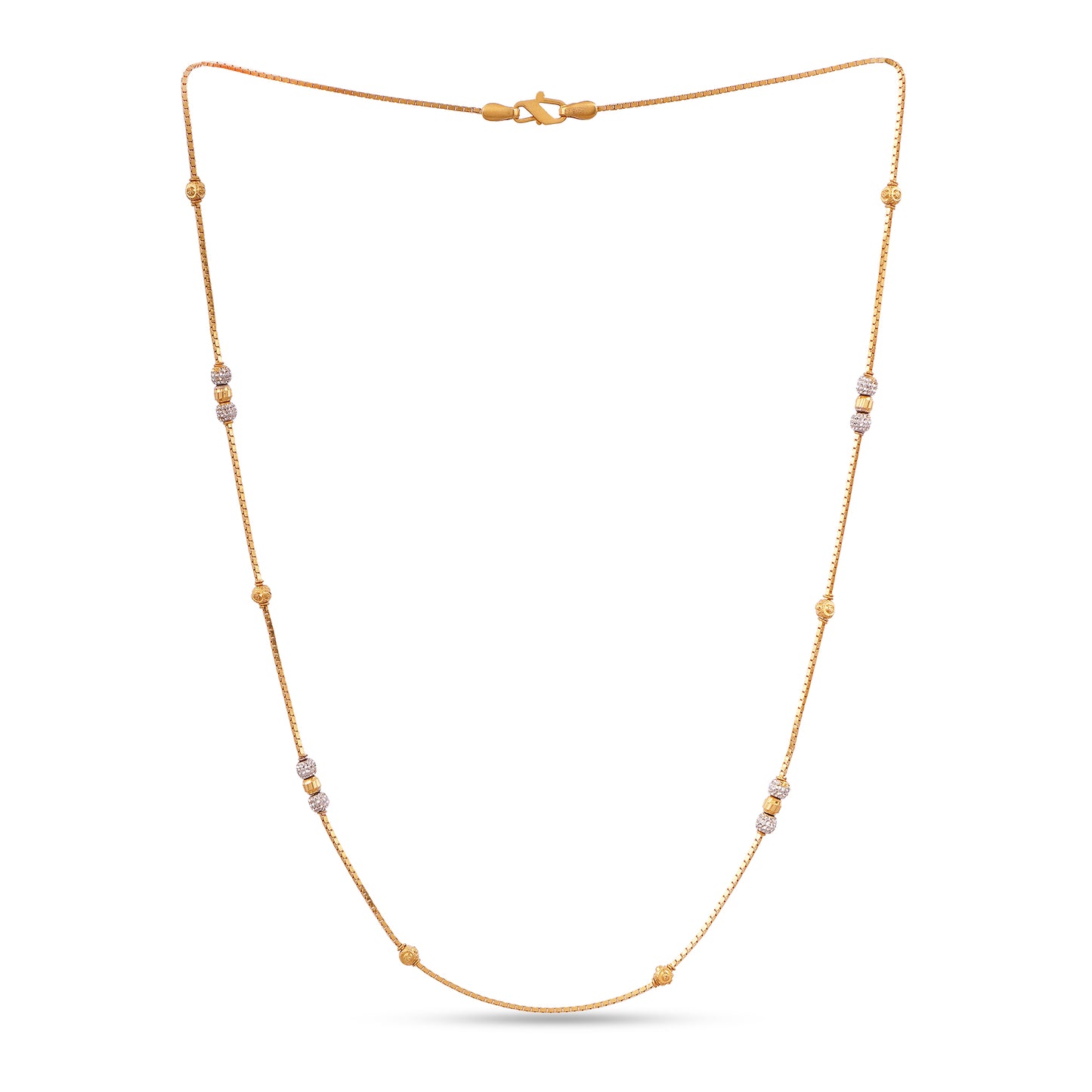 22k Gold 916 Chain - Handmade Indian Designer Gold Chain - Versatile and Precious Chain