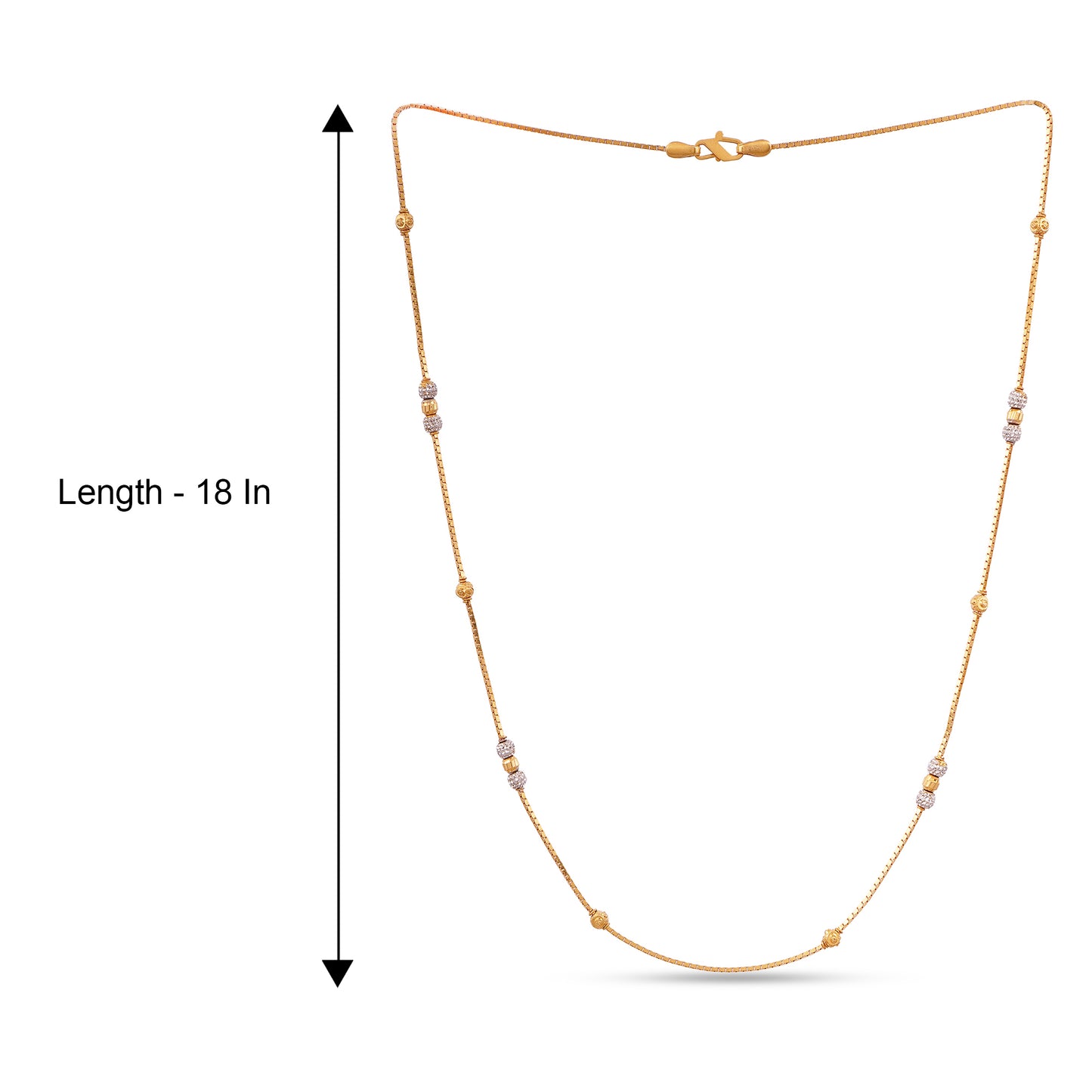 22k Gold 916 Chain - Handmade Indian Designer Gold Chain - Versatile and Precious Chain