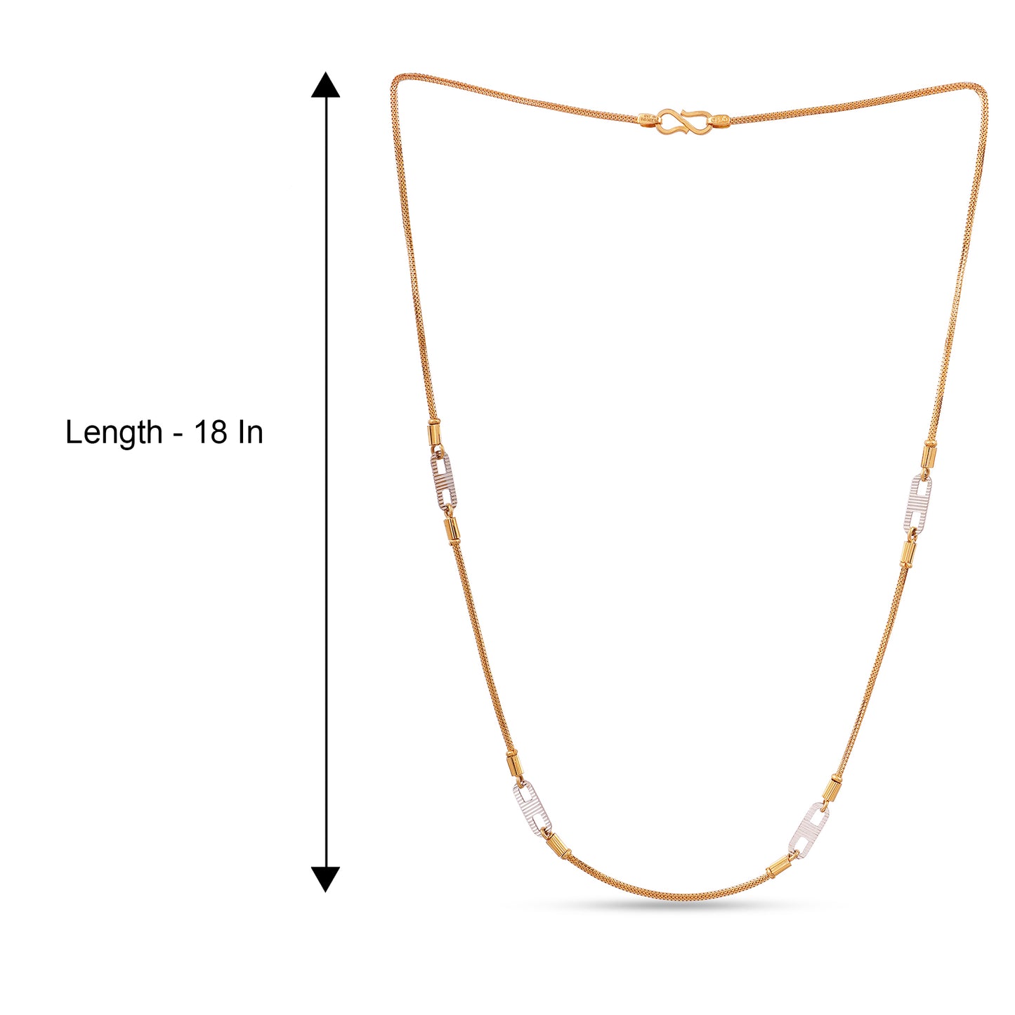 22k Gold 916 Chain - Handmade Indian Designer Gold Chain - Versatile and Precious