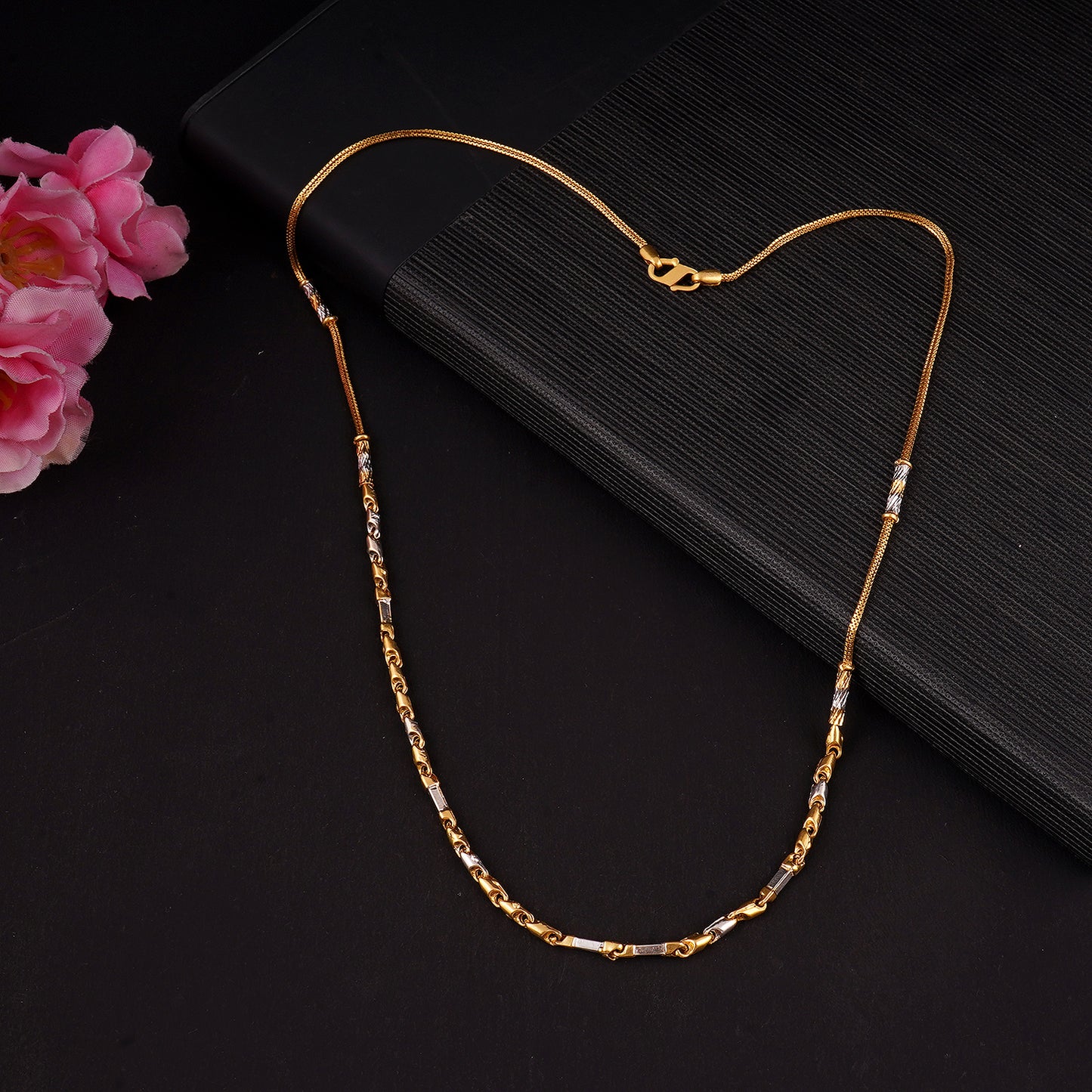 22k Solid Gold Chain - 916 Hallmarked - Handcrafted Designer Chain - Elegant and Precious