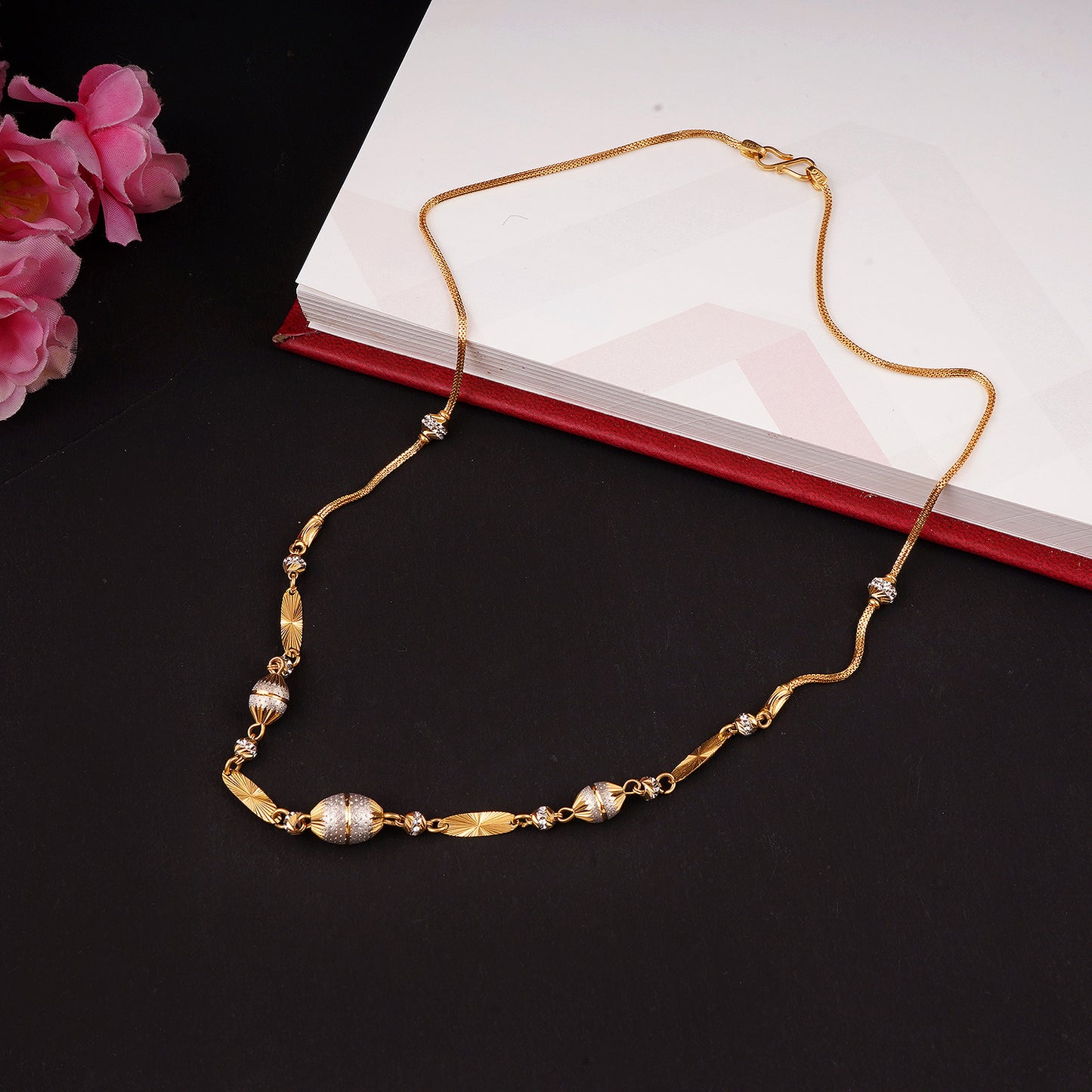 22k Gold 916 Chain - Handmade Indian Designer Gold Chain - Versatile