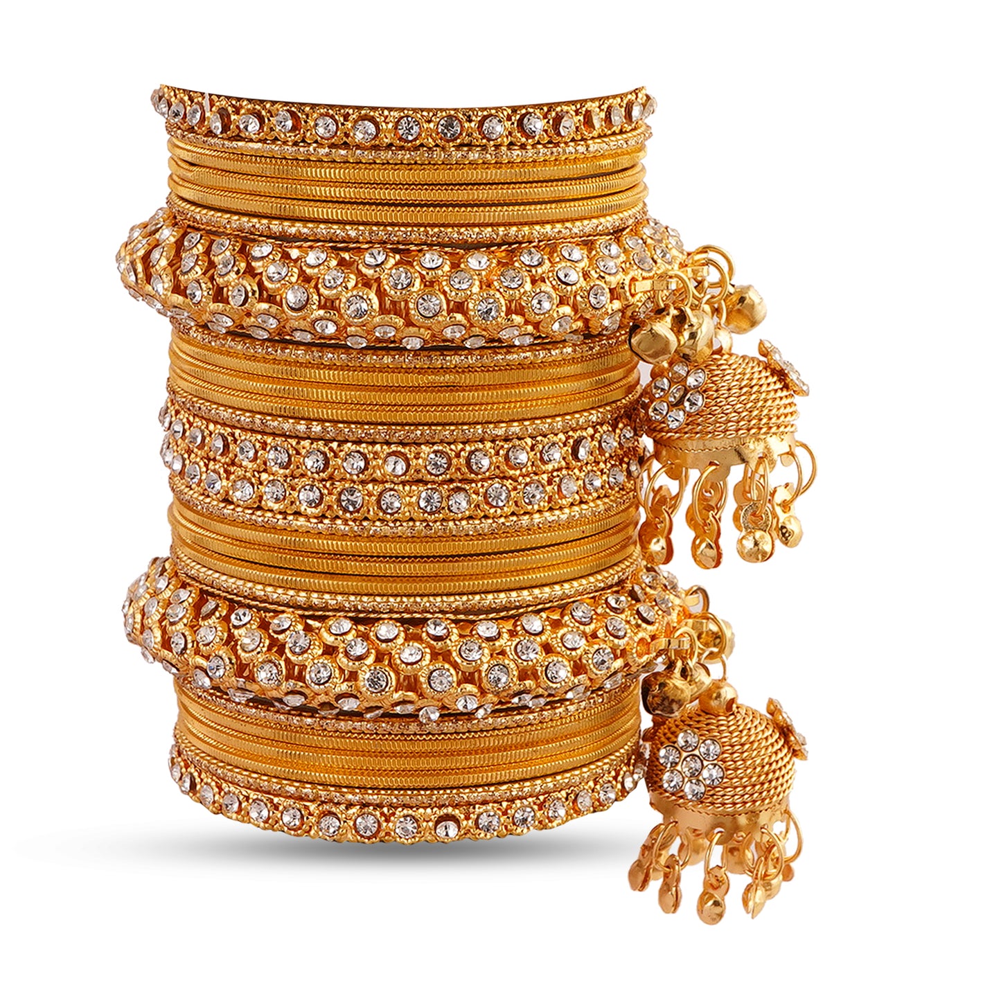 Indian Ethnic Partywear Bangles with Golden Polish