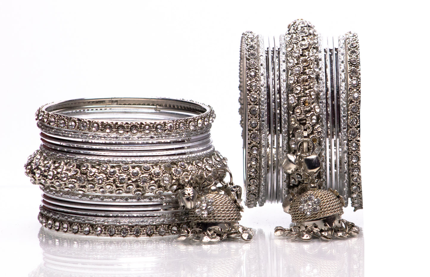 Indian Ethnic Partywear Bangles in Silver colour