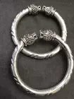 925 BIS hallmarked silver handmade Lion headed bangle