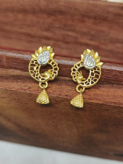 Magical 22kt Gold rhoium Handmade Stud Earrings - Unique Anniversary Gift