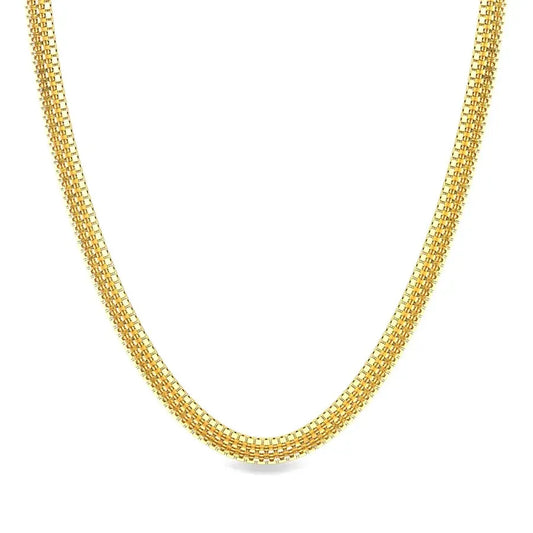 22 kt Solid Gold Hallmark 916 Handcrafted Chain Flat Design Plain Chain