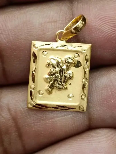 22 K 916 Solid Gold Hanuman Ji Pendent Beautiful Light Weight Handmade Pendent