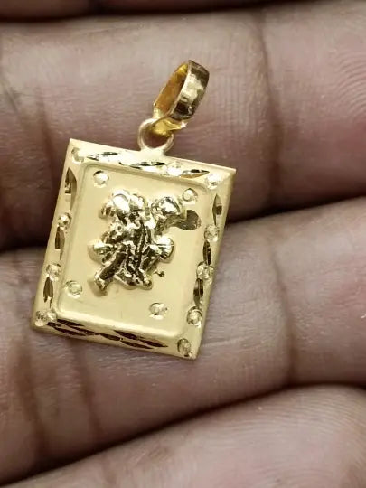 22 K 916 Solid Gold Hanuman Ji Pendent Beautiful Light Weight Handmade Pendent