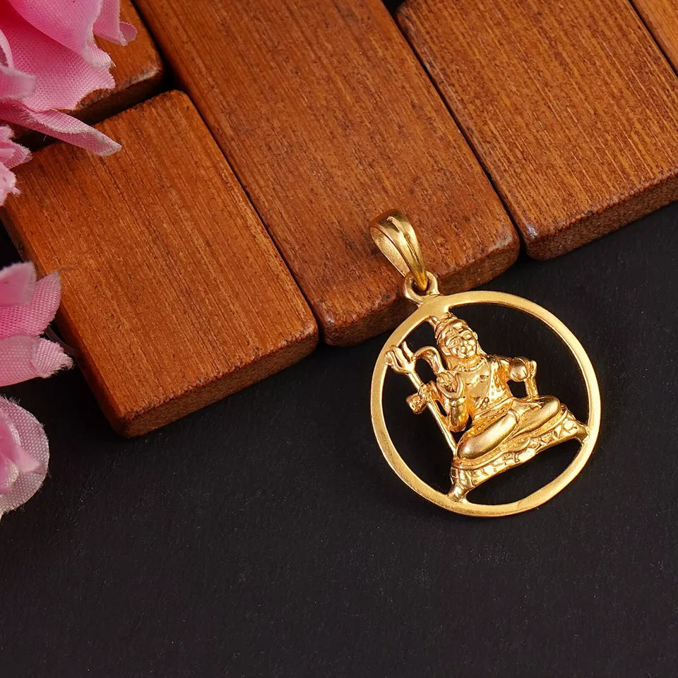 22ct gold Shiv Ji Pendent in round shape