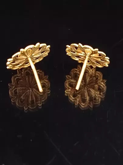 Gold Stud Earring Women's Earrings Handmade Stud Earrings 22kt Yellow Gold Stud