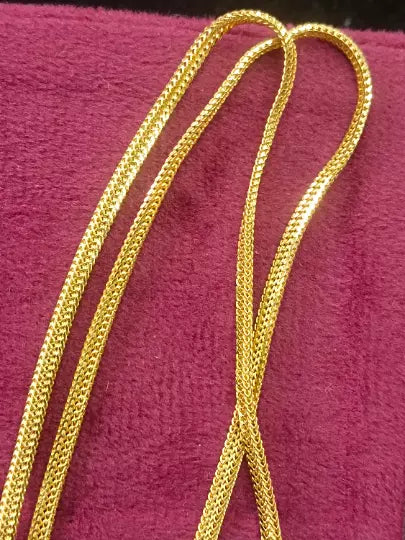 22 kt Solid Gold Hallmark 916 Handcrafted Chain Plain Chain Foxtail Chain