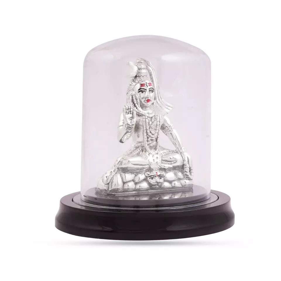 999 pure silver Lord Shiva Idol encased in vaccuum frame